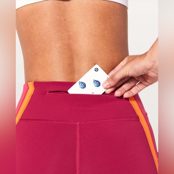 Lululemon Wild Twist 7/8 25” Tight Leggings Ruby Red Fuchsia Pink Amber Size 10 - Picture 4 of 12